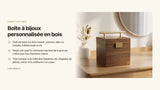 Boîte à bijoux personnalisée en bois : cadeau à graver et offrir