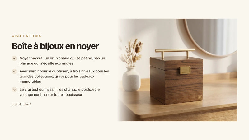Boîte à bijoux en noyer : chaleur et élégance pour votre coiffeuse — Craft Kitties