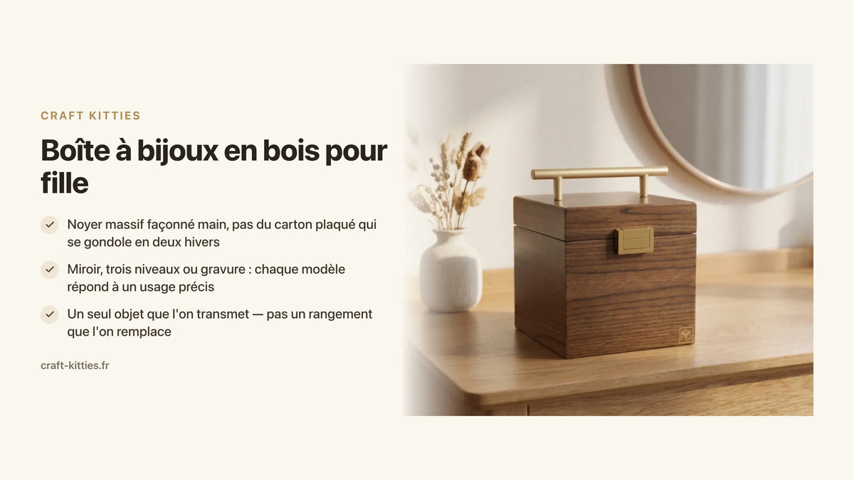 Boîte à bijoux en bois pour fille : idées cadeaux personnalisées — Craft Kitties