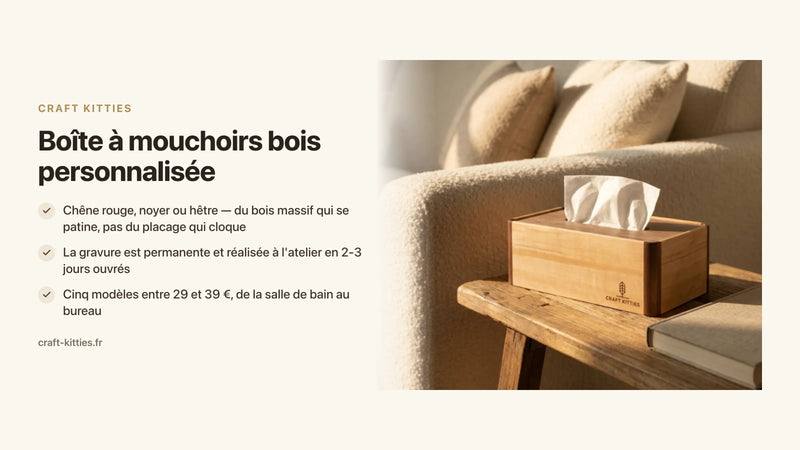 Boîte à mouchoirs bois personnalisée : le cadeau en bois qui surprend — Craft Kitties