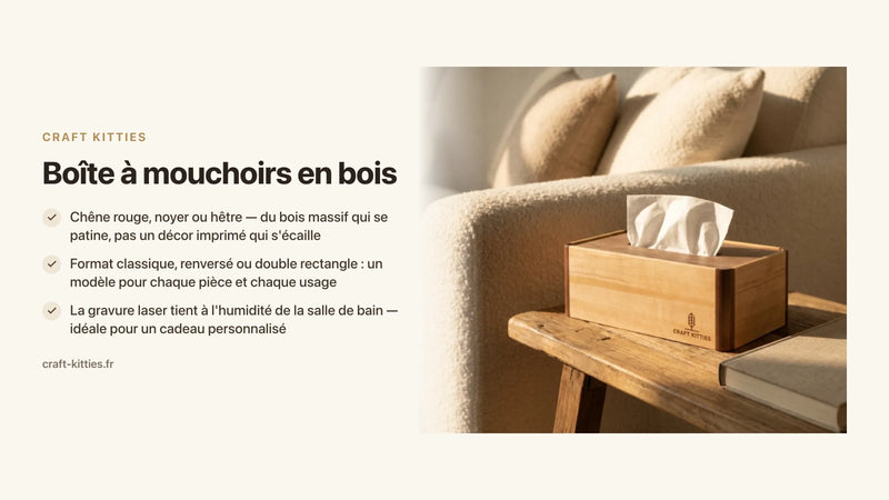 Boîte à mouchoirs en bois : guide d'achat et idées déco — Craft Kitties