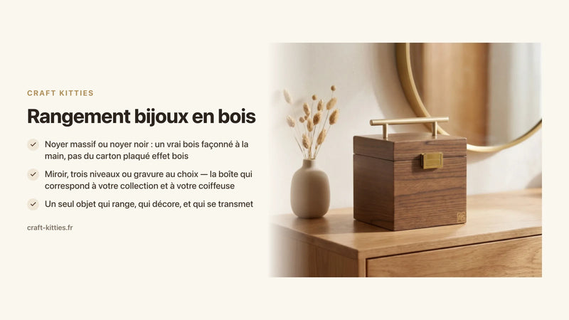 Rangement bijoux en bois : boîtes et organiseurs pour s'y retrouver — Craft Kitties