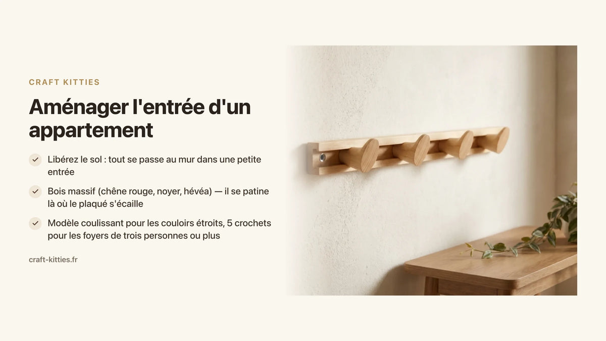 Aménager l'entrée d'un appartement : idées gain de place et déco bois naturel — Craft Kitties