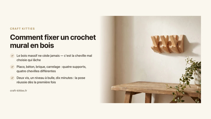 Comment fixer un crochet mural en bois : étapes, chevilles et astuces pro — Craft Kitties