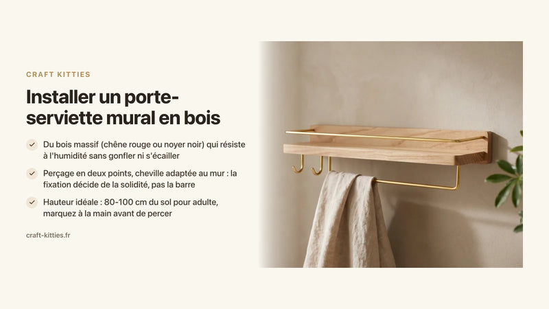 Installer un porte-serviette mural en bois : guide pas-à-pas (salle de bain) — Craft Kitties
