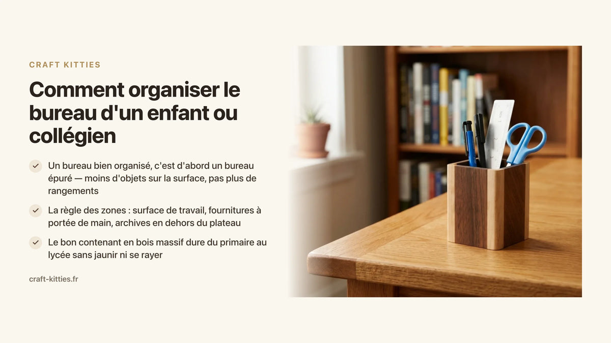 Comment organiser le bureau d'un enfant ou collégien : rangements et routine — Craft Kitties