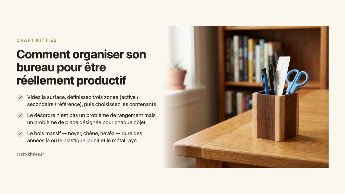 Comment organiser son bureau pour être réellement productif : méthode + accessoires — Craft Kitties