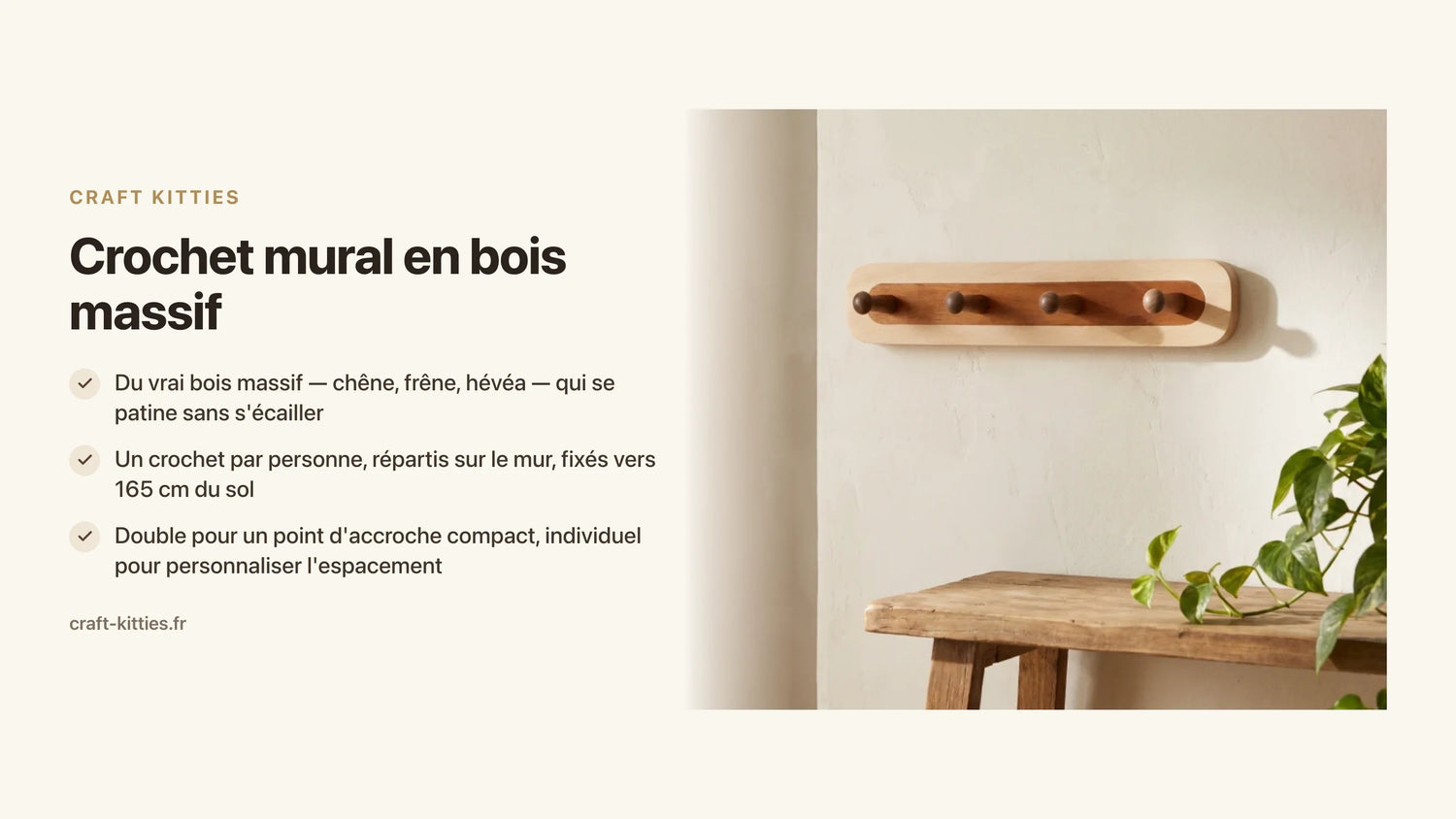 Crochet mural en bois massif : le guide d'achat pour votre entrée — Craft Kitties