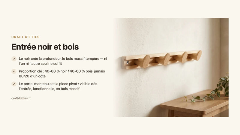 Entrée noir et bois : comment adopter ce duo contrasté avec élégance — Craft Kitties