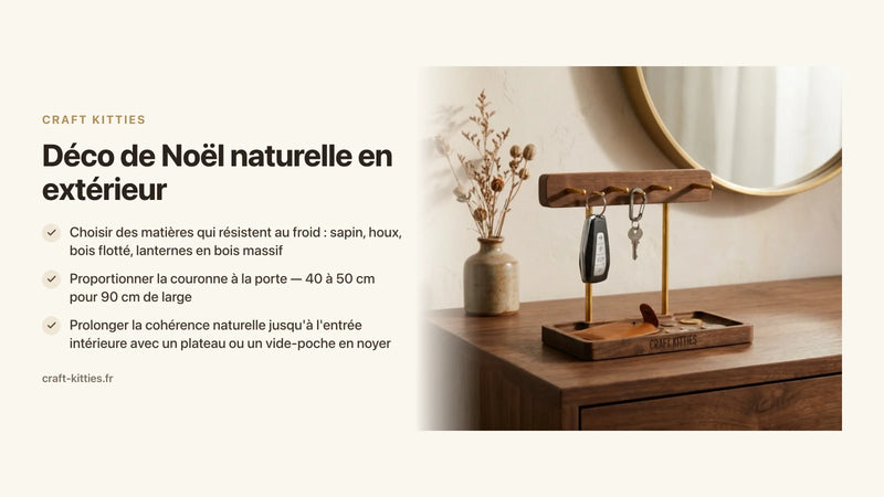 Déco de Noël naturelle en extérieur : lanternes, bois flotté et couronnes végétales — Craft Kitties