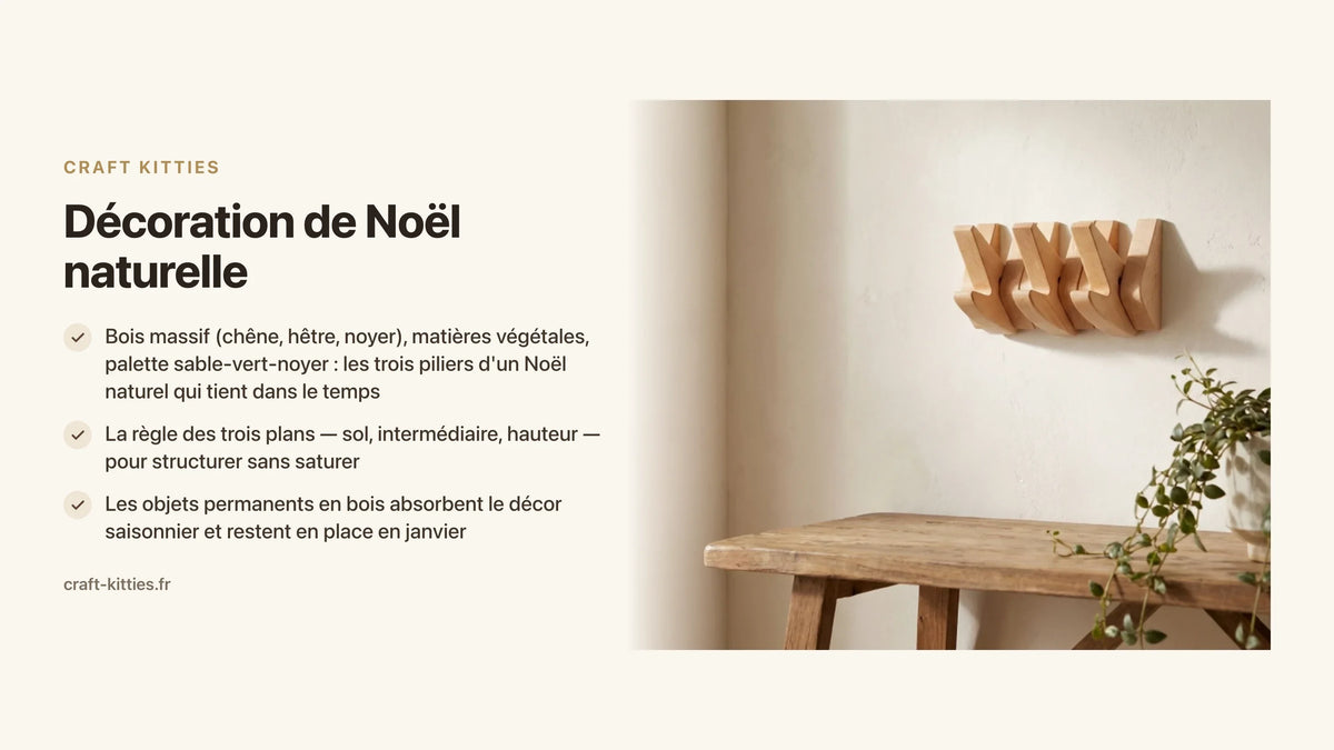 Décoration de Noël naturelle : matières, couleurs et objets bois pour 2025 — Craft Kitties
