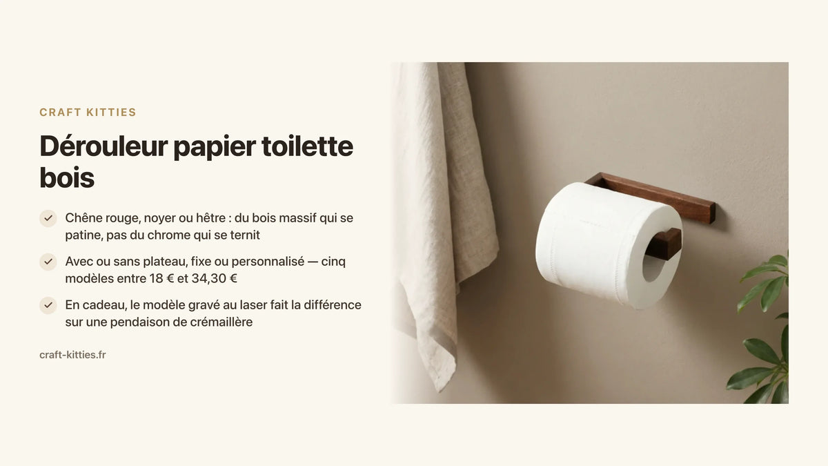 Dérouleur papier toilette bois : le cadeau déco inattendu pour les toilettes — Craft Kitties