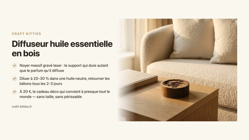 Diffuseur huile essentielle en bois : idée cadeau déco qui fait mouche — Craft Kitties