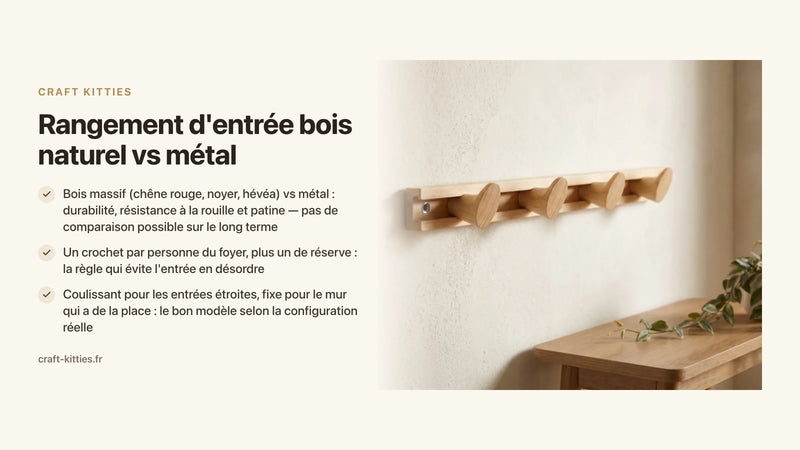 Rangement d'entrée bois naturel vs métal : guide pour bien choisir — Craft Kitties