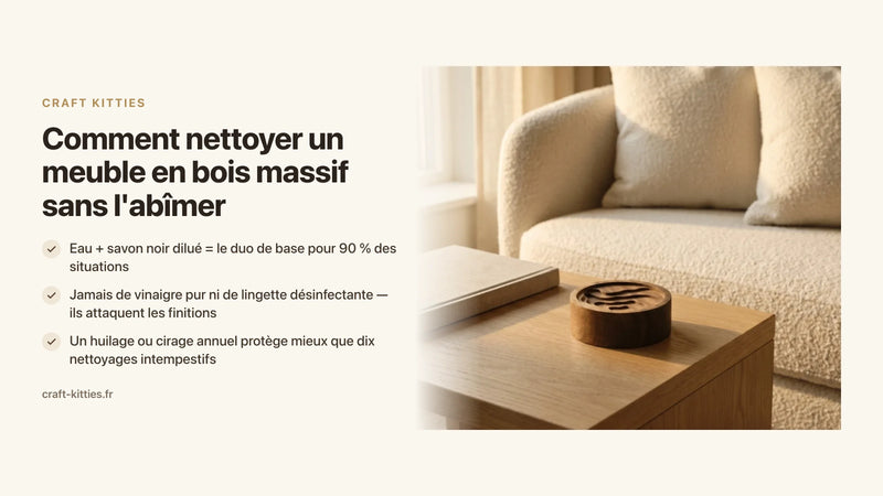 Comment nettoyer un meuble en bois massif sans l'abîmer — 5 méthodes testées — Craft Kitties