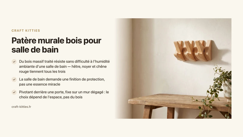 Patère murale bois pour salle de bain : matériaux et pose — Craft Kitties