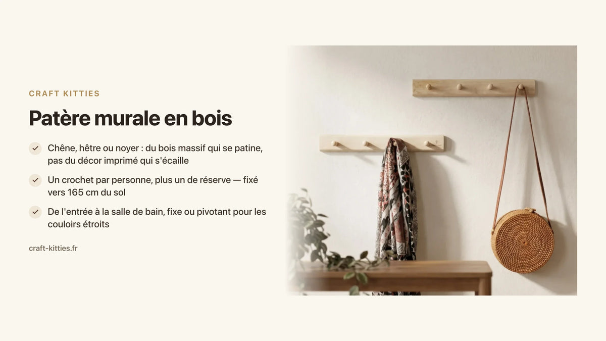Patère murale en bois : le guide d'achat complet (chêne, hêtre, noyer) — Craft Kitties
