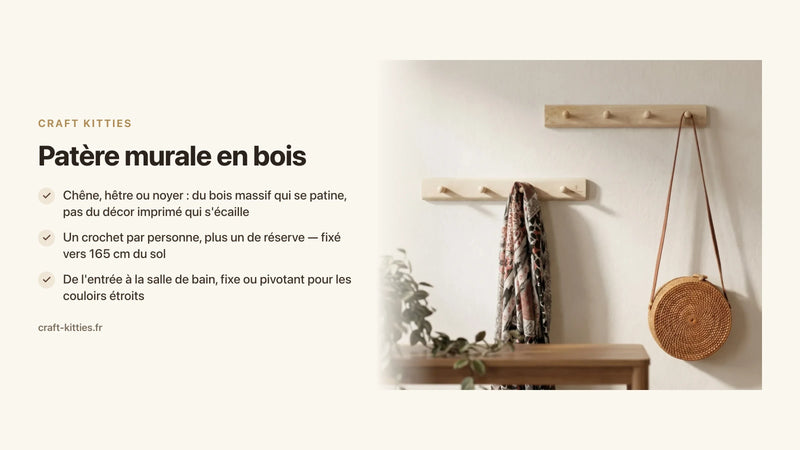 Patère murale en bois : le guide d'achat complet (chêne, hêtre, noyer) — Craft Kitties
