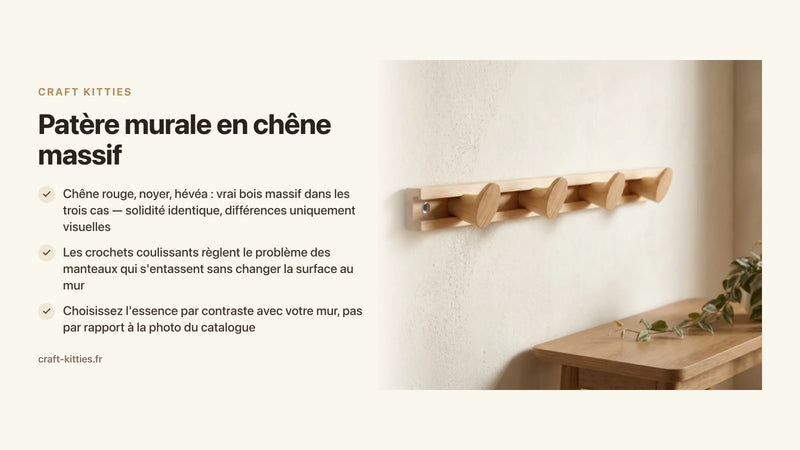 Patère murale en chêne massif : le choix durable pour votre entrée — Craft Kitties