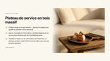 Plateau de service en bois massif : guide d'achat chêne et noyer