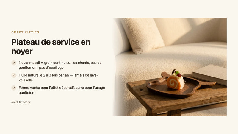 Plateau de service en noyer : élégance naturelle pour votre table — Craft Kitties