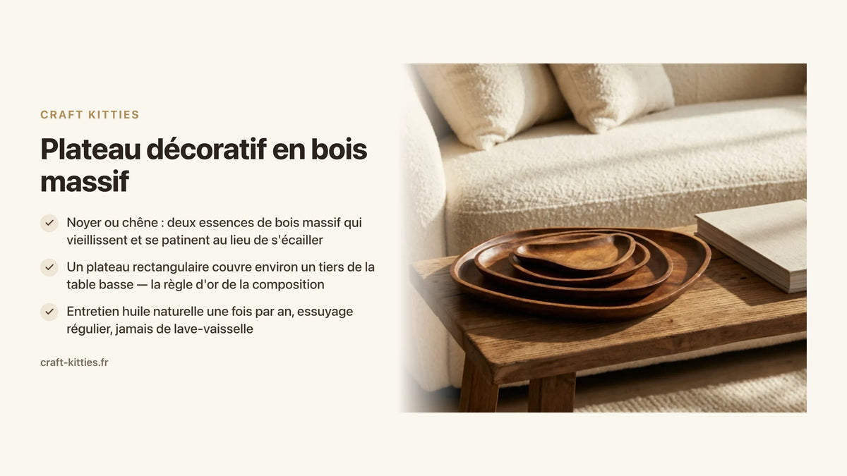 Plateau décoratif en bois massif : chêne ou noyer, lequel choisir ? — Craft Kitties