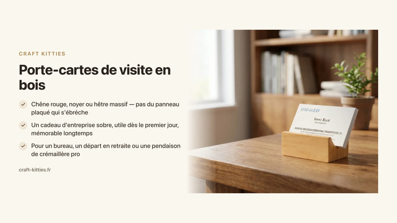 Porte-cartes de visite en bois : idée cadeau d'entreprise — Craft Kitties