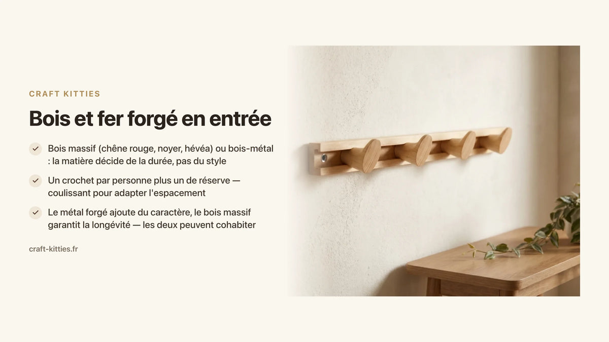 Bois et fer forgé en entrée : alliance déco ou fausse bonne idée ? — Craft Kitties