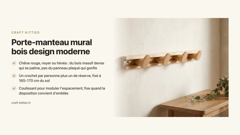 Porte-manteau mural bois design moderne : les modèles artisanaux — Craft Kitties