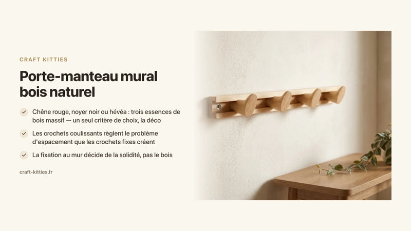 Porte-manteau mural bois naturel : finitions et entretien du massif — Craft Kitties