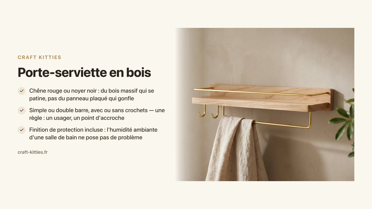 Porte-serviette en bois : le guide d'achat pour la salle de bain — Craft Kitties