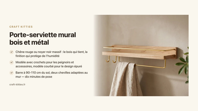 Porte-serviette mural bois et métal : hygiène, humidité, entretien — tout savoir — Craft Kitties