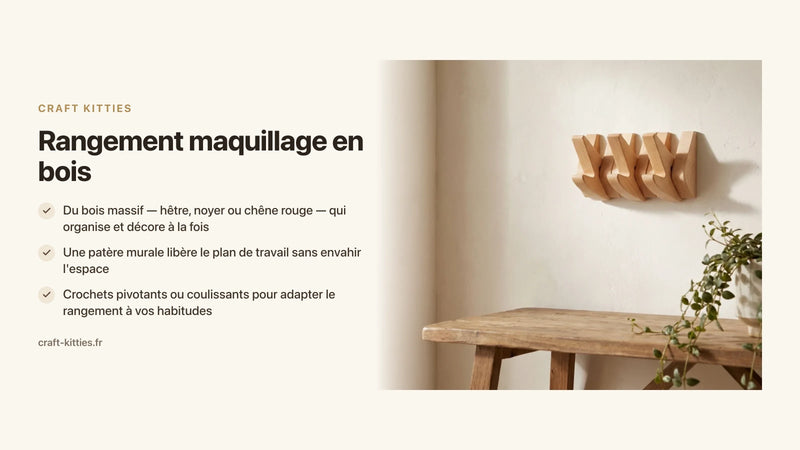 Rangement maquillage en bois : sélection d'accessoires élégants et durables — Craft Kitties