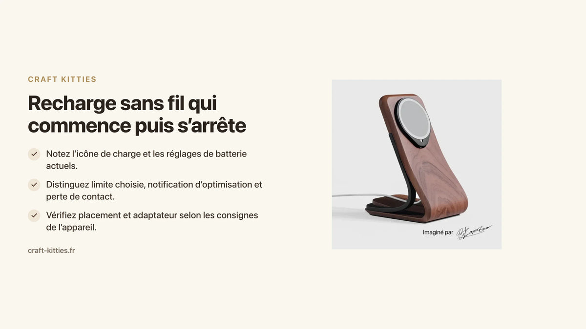 Recharge sans fil qui commence puis s’arrête : vérifier l’iPhone avant de remplacer le socle — Craft Kitties