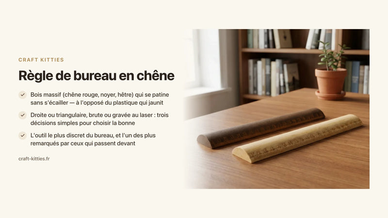 Règle de bureau en chêne : l'accessoire discret qui change tout — Craft Kitties