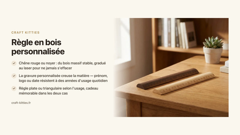 Règle en bois personnalisée : gravure et cadeaux sur mesure — Craft Kitties