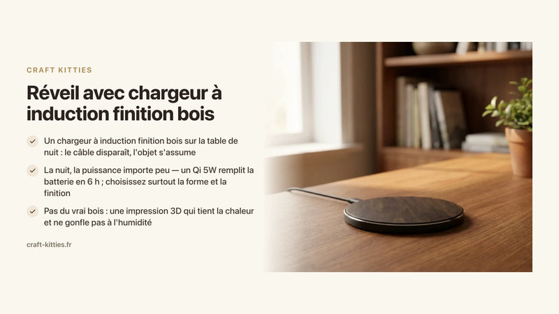Réveil avec chargeur à induction finition bois : notre sélection — Craft Kitties