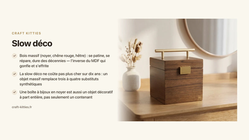 Slow déco : bois naturel vs fast-déco synthétique — le vrai bilan — Craft Kitties