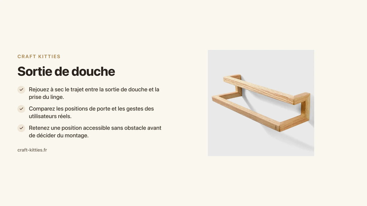 Sortie de douche : choisir l'emplacement du linge sans créer un long trajet humide — Craft Kitties