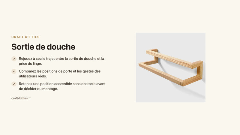 Sortie de douche : choisir l'emplacement du linge sans créer un long trajet humide — Craft Kitties