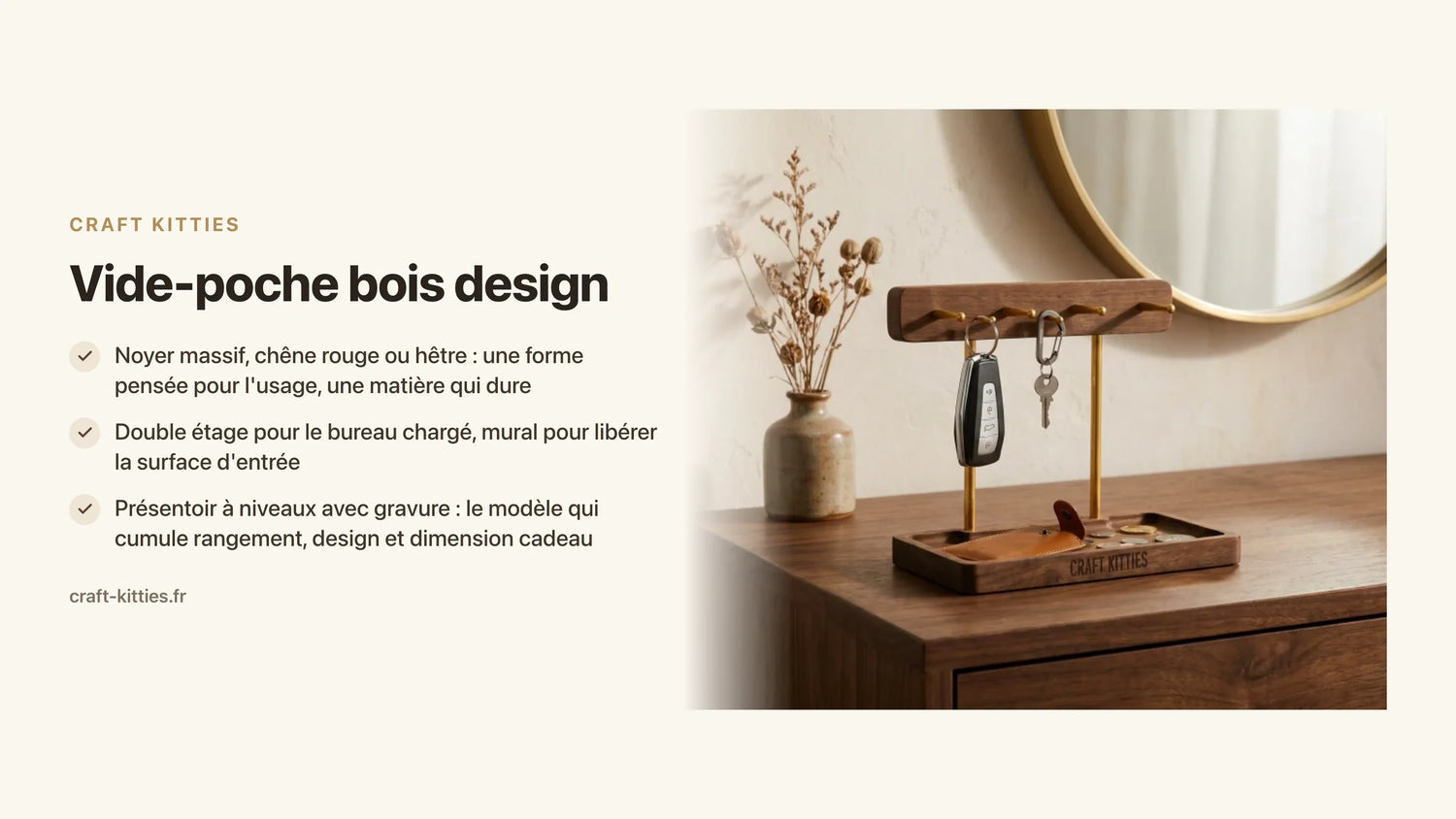 Vide-poche bois design : 8 modèles au style minimaliste et durable — Craft Kitties