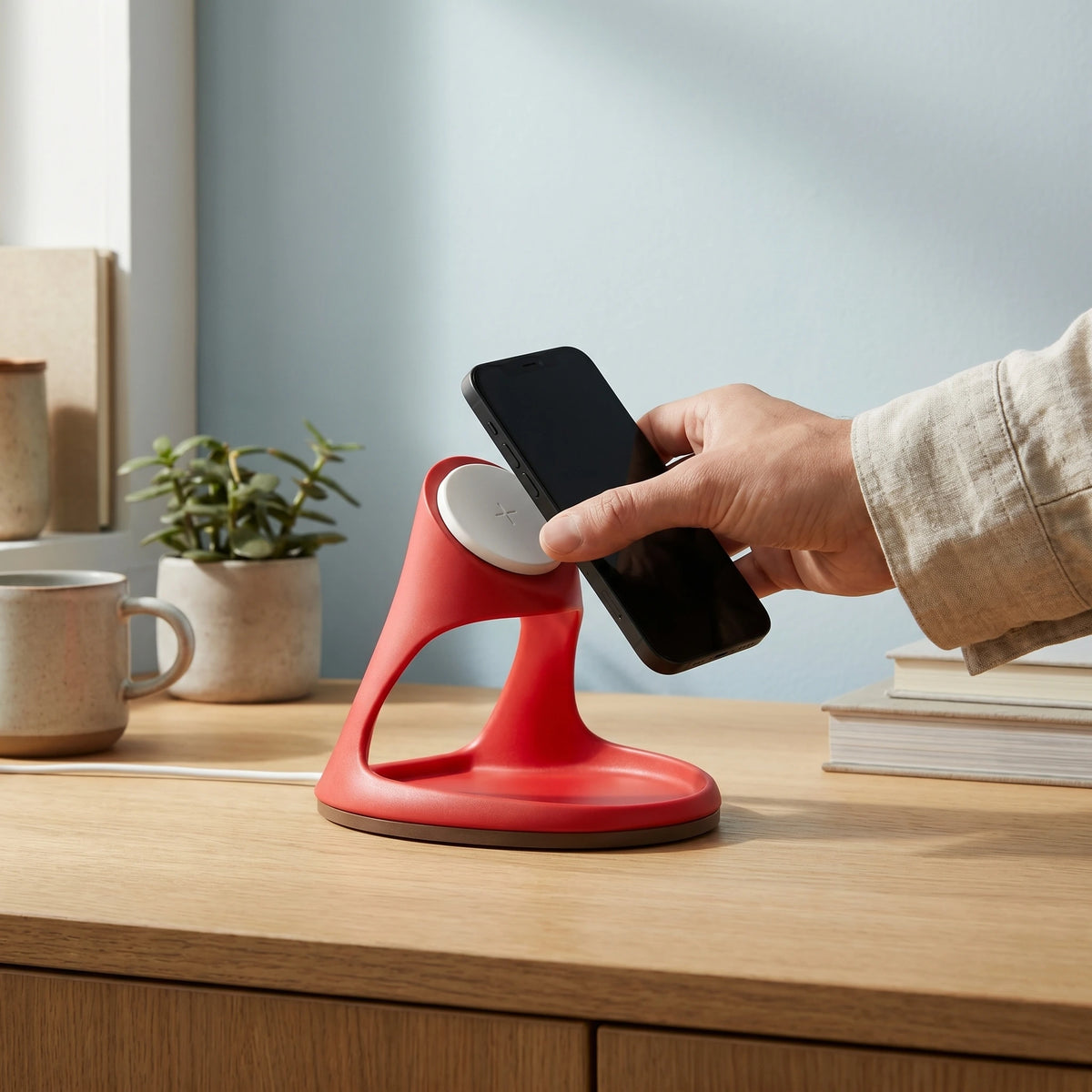 Chargeur sans fil Vaisseau Rouge — station de charge design