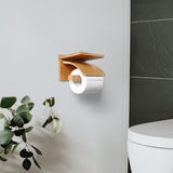Porte-papier toilette en chêne rouge – Design artisanal bois