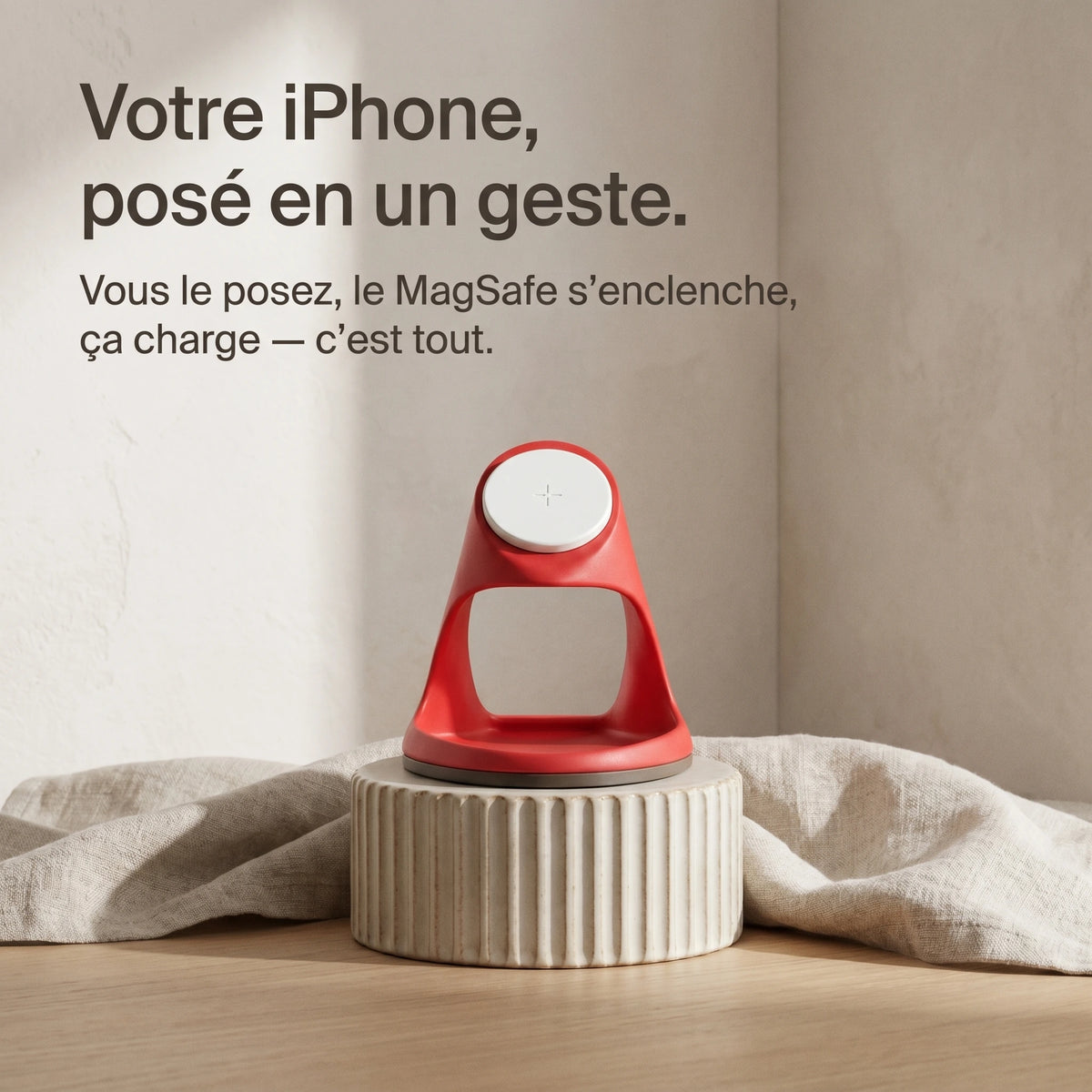 Chargeur sans fil Vaisseau Rouge — station de charge design