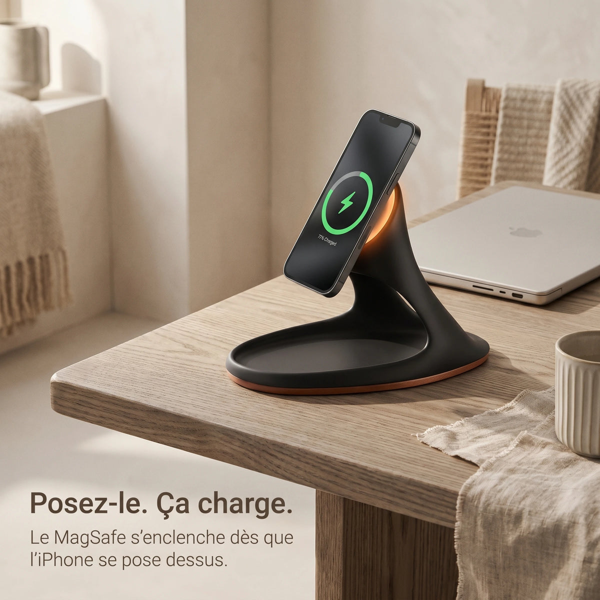 Chargeur sans fil Vaisseau Rouge — station de charge design