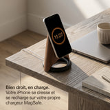 Support téléphone Fusée aspect bois — MagSafe & Android