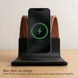 Chargeur sans fil Cascade — support MagSafe aspect bois