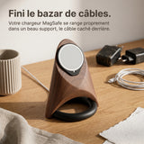 Support téléphone Fusée aspect bois — MagSafe & Android