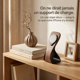 Support téléphone Silhouette aspect bois — MagSafe & Android