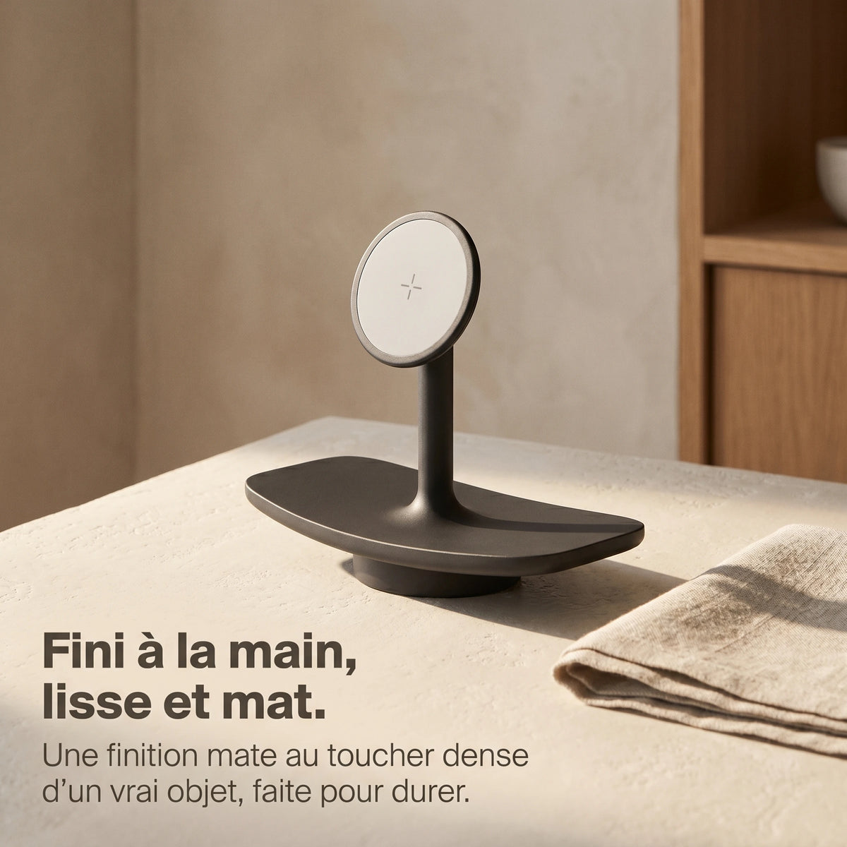 Chargeur sans fil Plateau Noir — station MagSafe design